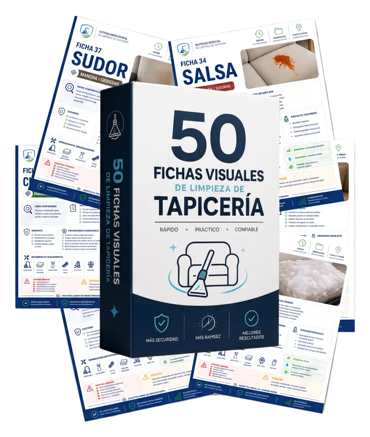50 Fichas Visuales de Limpieza de Tapicería